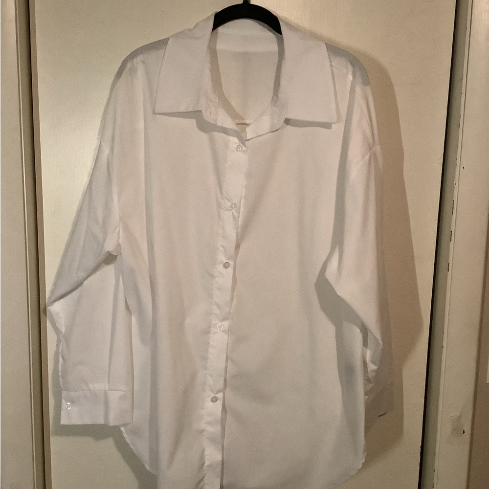 SHEIN CURVE 2XL Classic Button Front Blouse NWOT